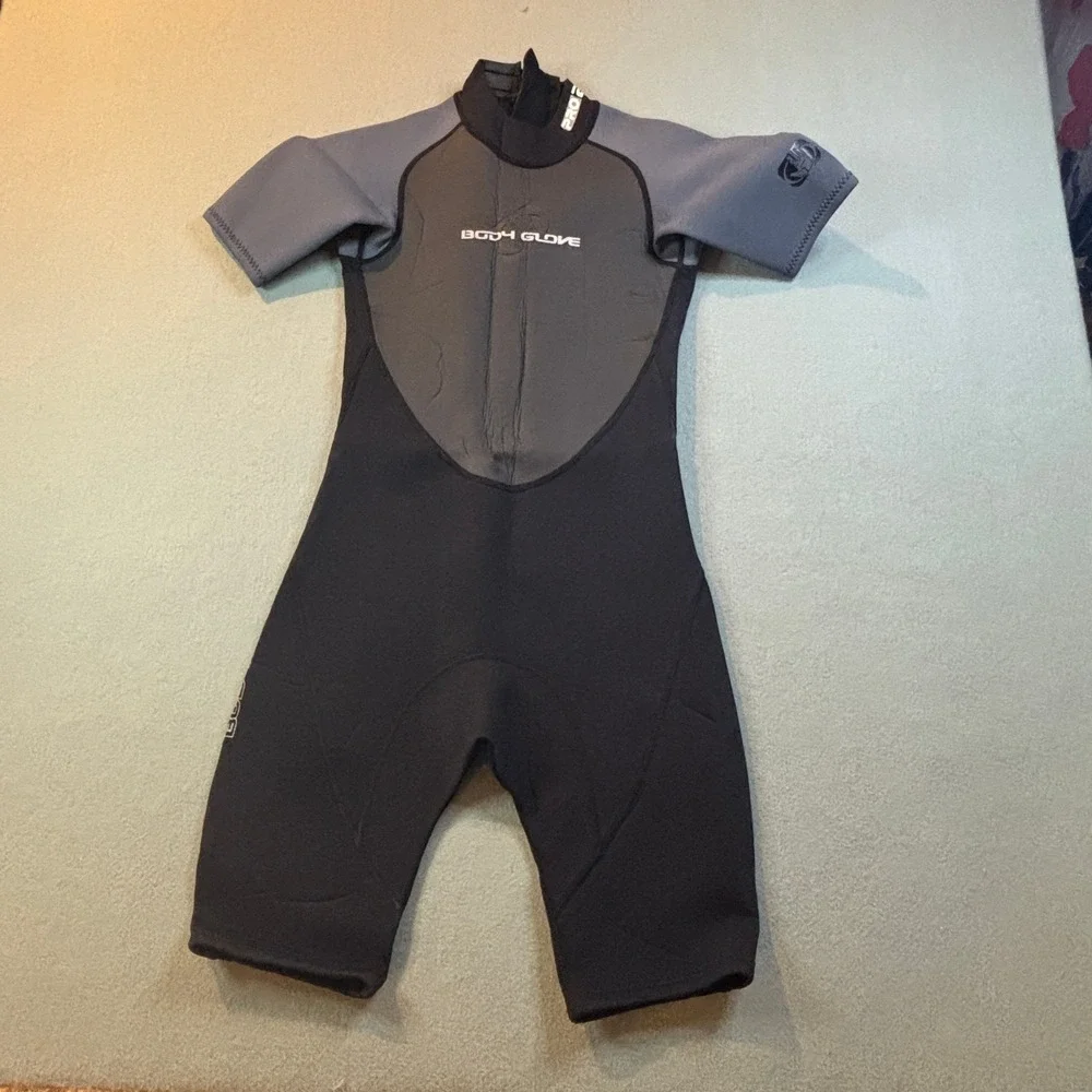 Body Glove Pro 2 Wetsuit 16 Black Gray Short Sleeve Spring Suit Scuba Surf Y2K